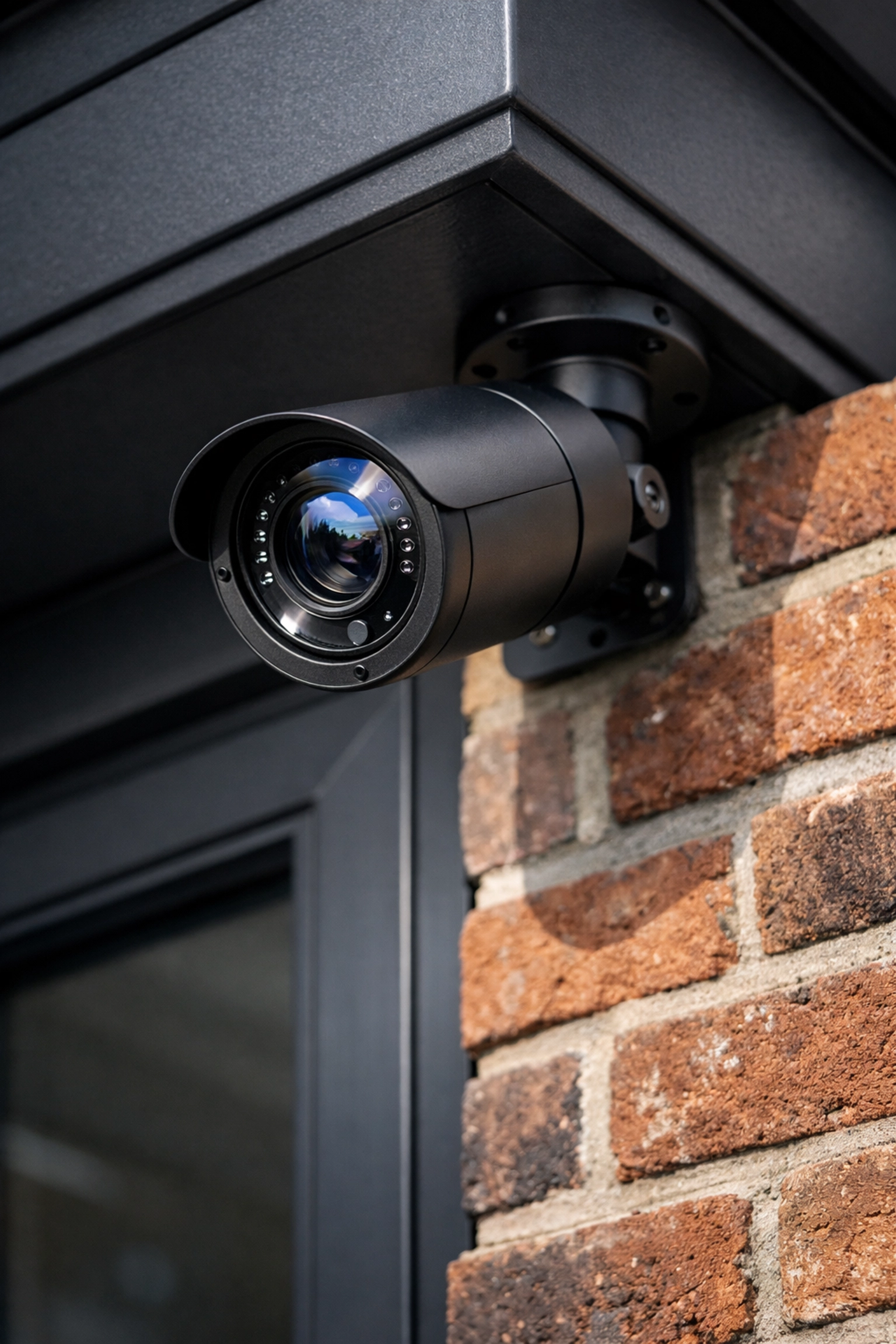 High-definition NVR IP bullet camera professionally installed on a modern Emsworth property.