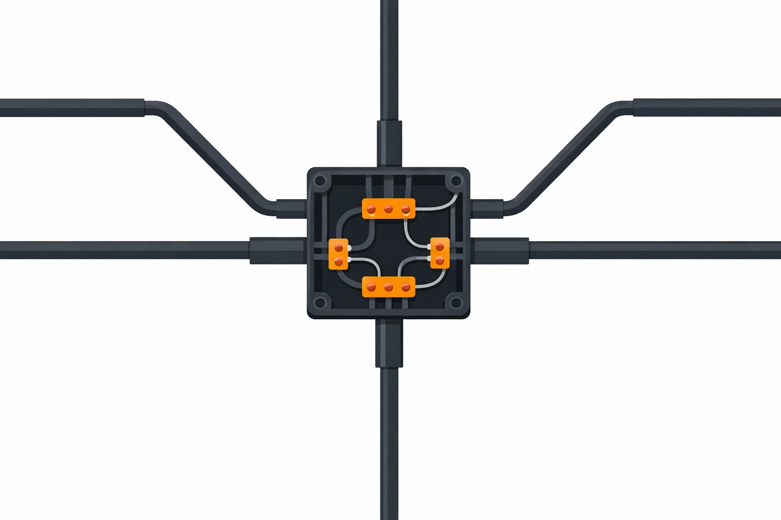 Strukturierte Elektroinstallation in Wien: Abzweigdose und Leitungsführung vom Fachbetrieb Elektro-Zentrum.