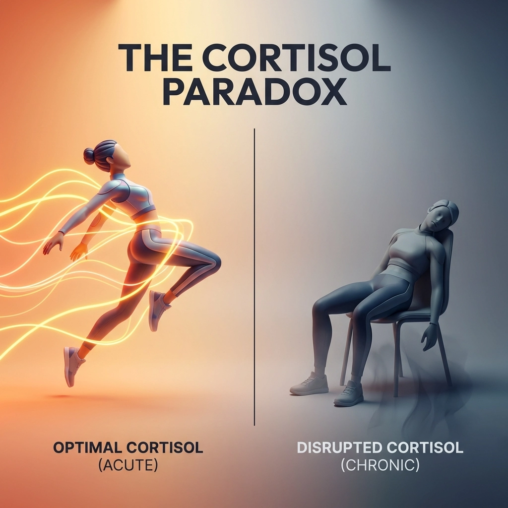 Comparison showing energized athlete versus fatigued athlete with hormonal imbalance