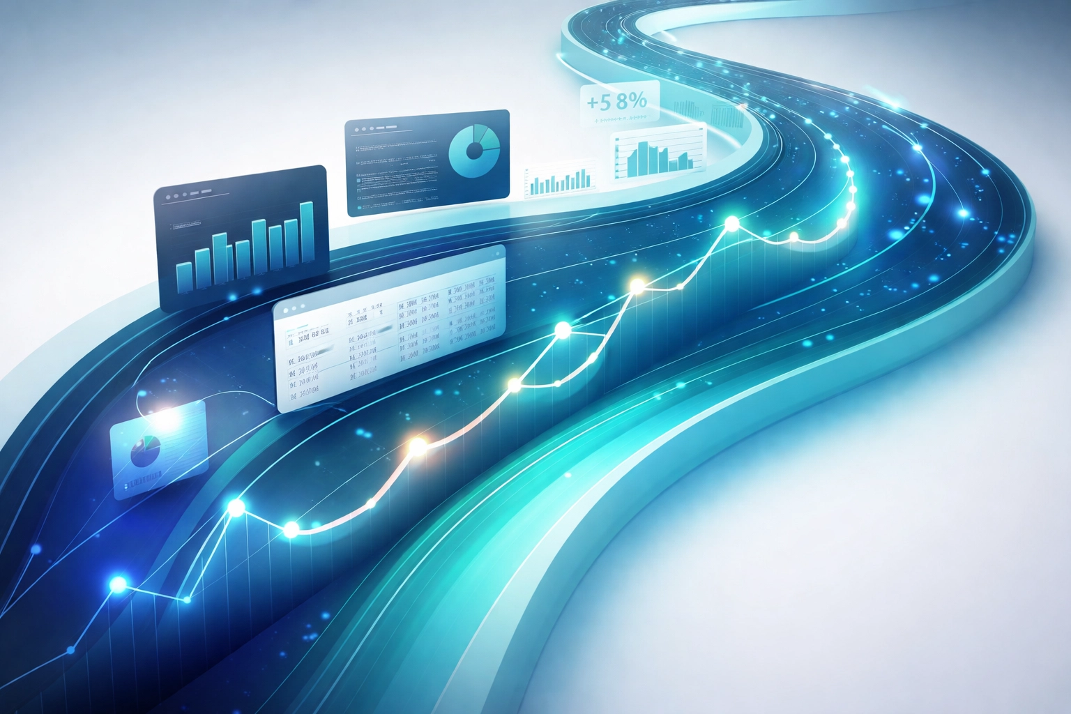 Dynamic financial dashboard showing rolling forecast data