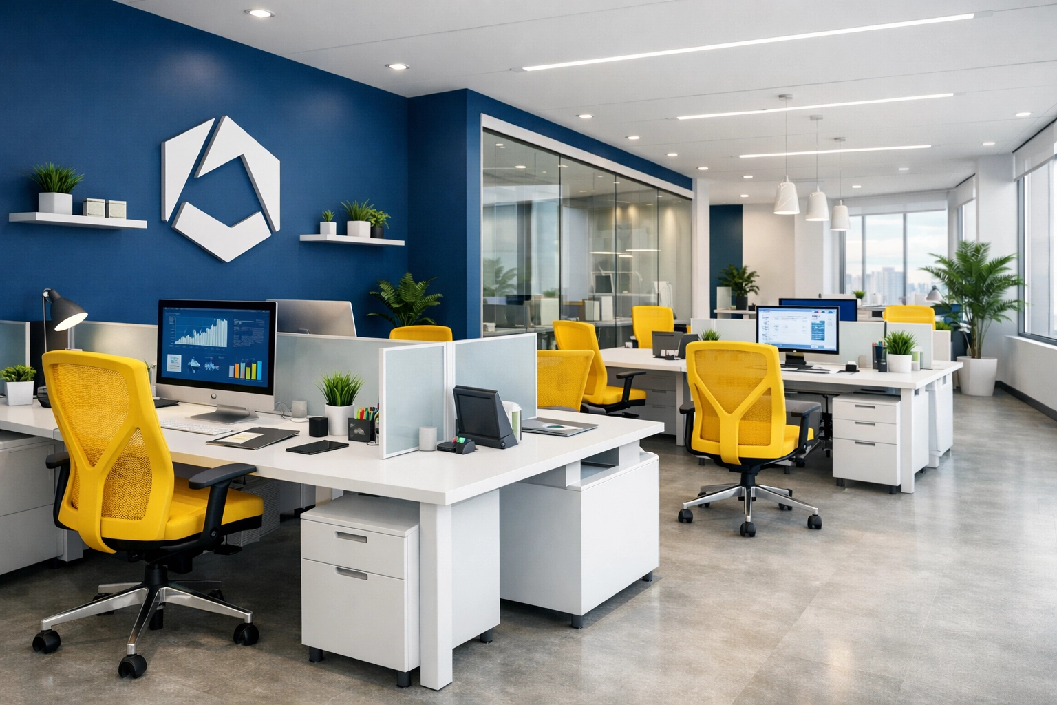 A productive and healthy workspace environment maintained by expert office cleaning in Bedford.