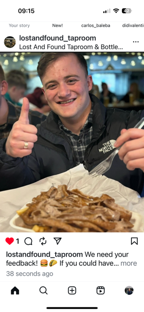 Lost and Found Taproom Customer with Loaded Chips