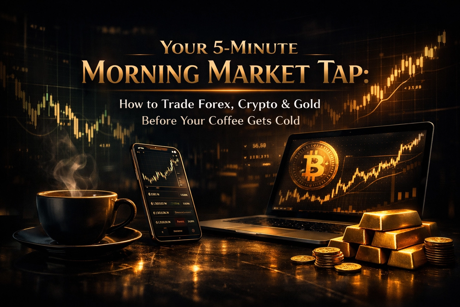 [HERO] Your 5-Minute Morning Market Tap: How to Trade Forex, Crypto & Gold Before Your Coffee Gets Cold
