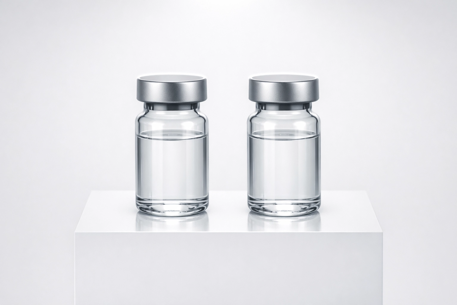 Side-by-side comparison of research peptide vials for Tirzepatide and Retatrutide clinical analysis.