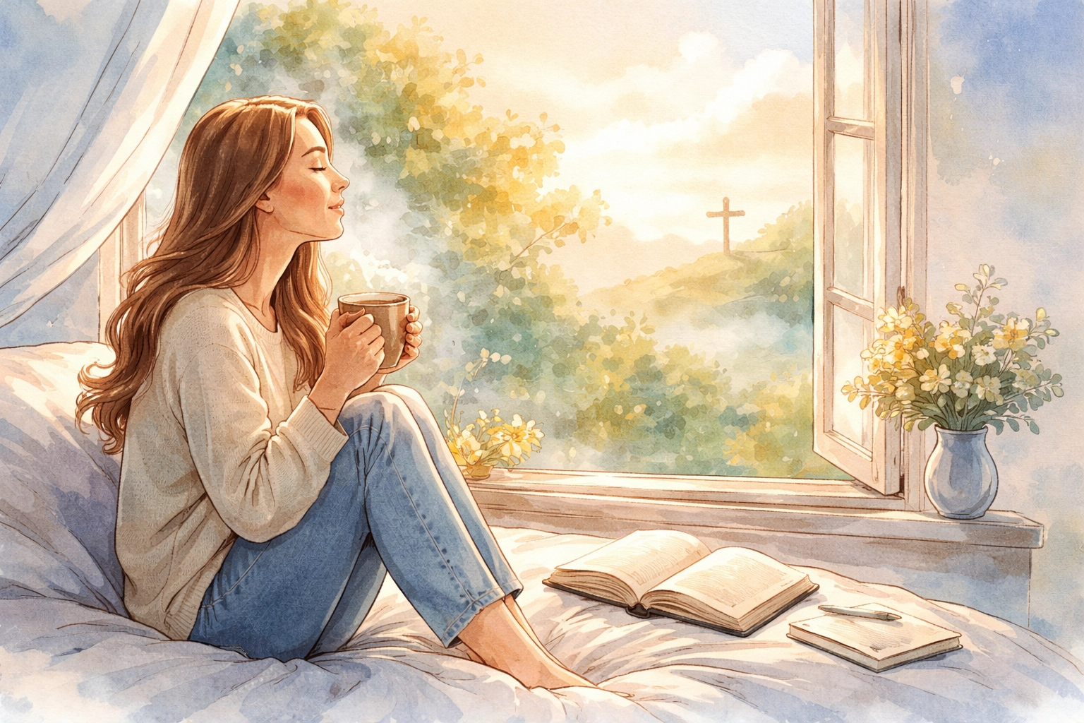 Your alarm goes off. Before your feet even touch the floor, your heart is already racing. Your mind starts spinning through the day's to-do list, the conversation you're dreading, the bills that need paying, the weight of everything that feels uncertain. Sound familiar? If you've ever woken up with a knot in your stomach and a heaviness in your chest before you've even had your first sip of coffee, I want you to know something important: you are not alone, and you are not broken. Morning anxiety affects millions of people every single day. And here's the good news: there's a simple, practical, faith-rooted practice that can help you reclaim your mornings in just five minutes.  Why Mornings Feel So Hard  Here's something that might surprise you: there's actually a biological reason why anxiety often hits hardest in the morning. Your body's stress hormone, cortisol, naturally peaks within 30-45 minutes of waking up. This is called the Cortisol Awakening Response, and while it's designed to help you feel alert and ready for the day, it can also amplify anxious feelings: especially if you're already carrying stress. So when you wake up feeling overwhelmed before you've done anything "wrong," it's not a character flaw. It's chemistry. And the beautiful thing is, we can work with our bodies and our faith to interrupt that cycle before it takes over. Research shows that consistent 5-minute mindfulness practices can reduce morning anxiety by 30-40% within just two weeks. That's not wishful thinking: that's real change happening in real time.  The Problem With "Powering Through"  Many of us have been taught to just push past difficult feelings. Get up. Get moving. Don't think about it. But here's what I've learned through years of walking alongside people in their hardest seasons: anxiety doesn't respond well to being ignored. When we try to outrun our anxious thoughts, they often run faster. They catch up with us in the car, in the meeting, in the quiet moments when we finally slow down. The worry we avoided at 6 AM becomes the spiral we can't escape at 10 PM. What if instead of running from those morning moments of anxiety, we learned to meet them with intention? What if we gave ourselves permission to pause: even briefly: and reset before the day takes over? This isn't about adding another thing to your already-full plate. It's about creating a small pocket of peace that changes everything that comes after.  Your 5-Minute Morning Reset  This simple routine is designed to calm your nervous system, ground you in the present moment, and anchor your heart in faith. You can do it before you get out of bed, sitting on the edge of your mattress, or standing by your window watching the sunrise. The key is consistency over perfection. You don't have to do this perfectly. You just have to show up.  Minute 1: Grounded Breathing  Before you reach for your phone or start reviewing your mental checklist, take 60 seconds to breathe with intention. Try this pattern: Inhale through your nose for 4 seconds. Hold for 7 seconds. Exhale slowly through your mouth for 8 seconds. Repeat three times. This technique activates your parasympathetic nervous system: the part of your brain responsible for rest and calm. It's like telling your body, "We're safe. We can slow down." As you breathe, you might silently pray: Lord, I invite Your peace into this moment. Be my calm in the chaos.  Minutes 2-3: Gentle Movement  Anxiety often lives in our bodies as tension. A simple two-minute stretch can help release that physical tightness and reconnect you with the present. Try these movements: Gentle spinal twists while still lying down Reaching your arms overhead in a full-body stretch Pulling your knees to your chest and holding for a few breaths Rolling your shoulders back and releasing tension in your neck As you move, pay attention to how your body feels without judgment. This is about awareness, not achievement.  Minute 4: Gratitude or Intention  Take one minute to write down (or simply speak aloud) one thing you're grateful for and one intention for the day. It doesn't have to be profound. It might be as simple as: "I'm grateful for the quiet of this morning." "My intention today is to respond rather than react." Gratitude rewires our brains toward hope. When we name what's good: even small things: we train our minds to look for more goodness throughout the day.  Minute 5: Silence and Spiritual Anchoring  Use your final minute to sit in stillness. This is your moment to connect with God before the noise of the world rushes in. You might pray a simple prayer like: Father, I give You this day. I release my anxious thoughts into Your capable hands. Help me to trust that You are already working in the things that concern me. I choose to walk in faith, not fear. Amen. Or you might meditate on a verse like Philippians 4:6-7: "Do not be anxious about anything, but in every situation, by prayer and petition, with thanksgiving, present your requests to God. And the peace of God, which transcends all understanding, will guard your hearts and your minds in Christ Jesus." Let those words settle into your spirit. Let them become your foundation for the hours ahead.  Making It Stick  The most effective morning routines are the ones we actually do. Here are a few tips to help this 5-minute reset become second nature: Link it to something you already do.  Perform your reset immediately after your alarm goes off, before you check your phone. Start where you are.  If five minutes feels like too much, start with two. Progress matters more than perfection. Prepare the night before.  Set out a journal or devotional by your bed so it's ready when you wake up. Give yourself grace.  You'll miss days. That's okay. Just begin again tomorrow.  You Were Made for Peace  Friend, anxiety may be part of your story, but it doesn't have to be the author of your days. God didn't design you to live in constant fear and worry. He created you for peace, purpose, and presence. These five minutes each morning aren't magic. But they are a declaration: a daily choice to say, "I'm going to meet this day differently. I'm going to invite God into my first waking moments. I'm going to care for the heart and mind He gave me." You are worth five minutes of peace. Your mental health matters. And your faith is strong enough to hold you through the hard mornings. If you're looking for more practical tools to grow in faith, leadership, and emotional wellness, I'd love to walk alongside you. Visit www.laynemcdonald.com  to explore coaching, resources, and next steps for your journey. You don't have to figure this out alone. Written by Dr. Layne McDonald