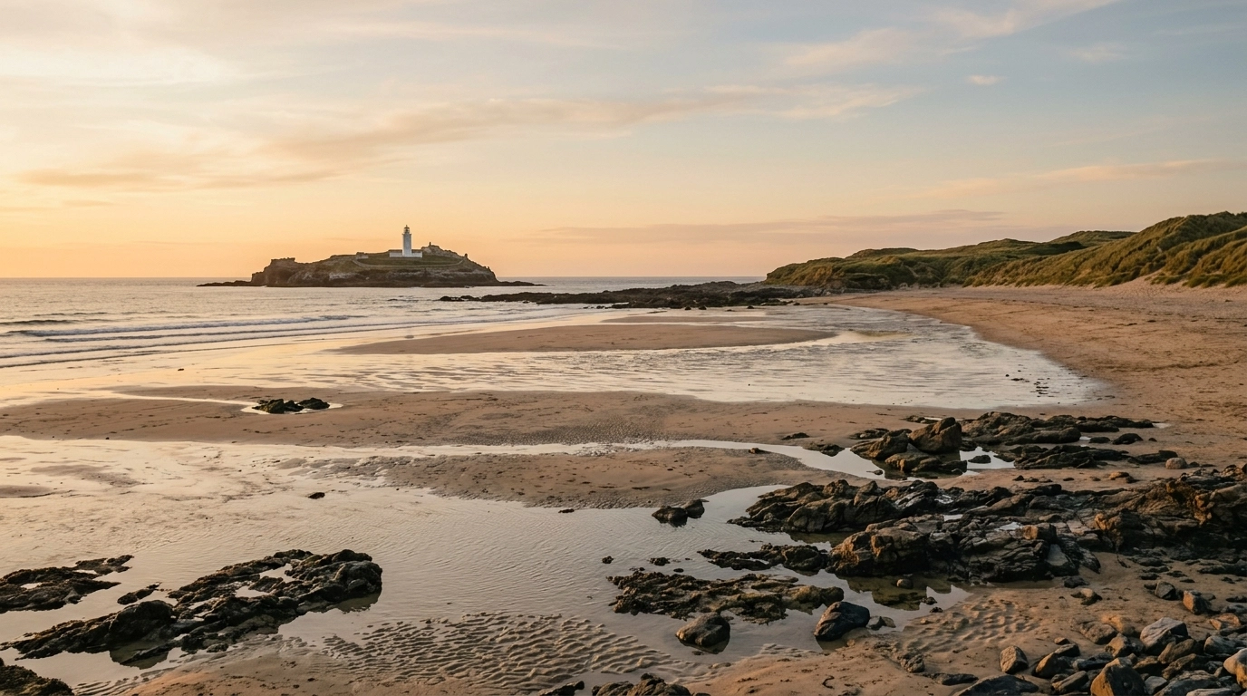 Godrevy Beach and Lighthouse