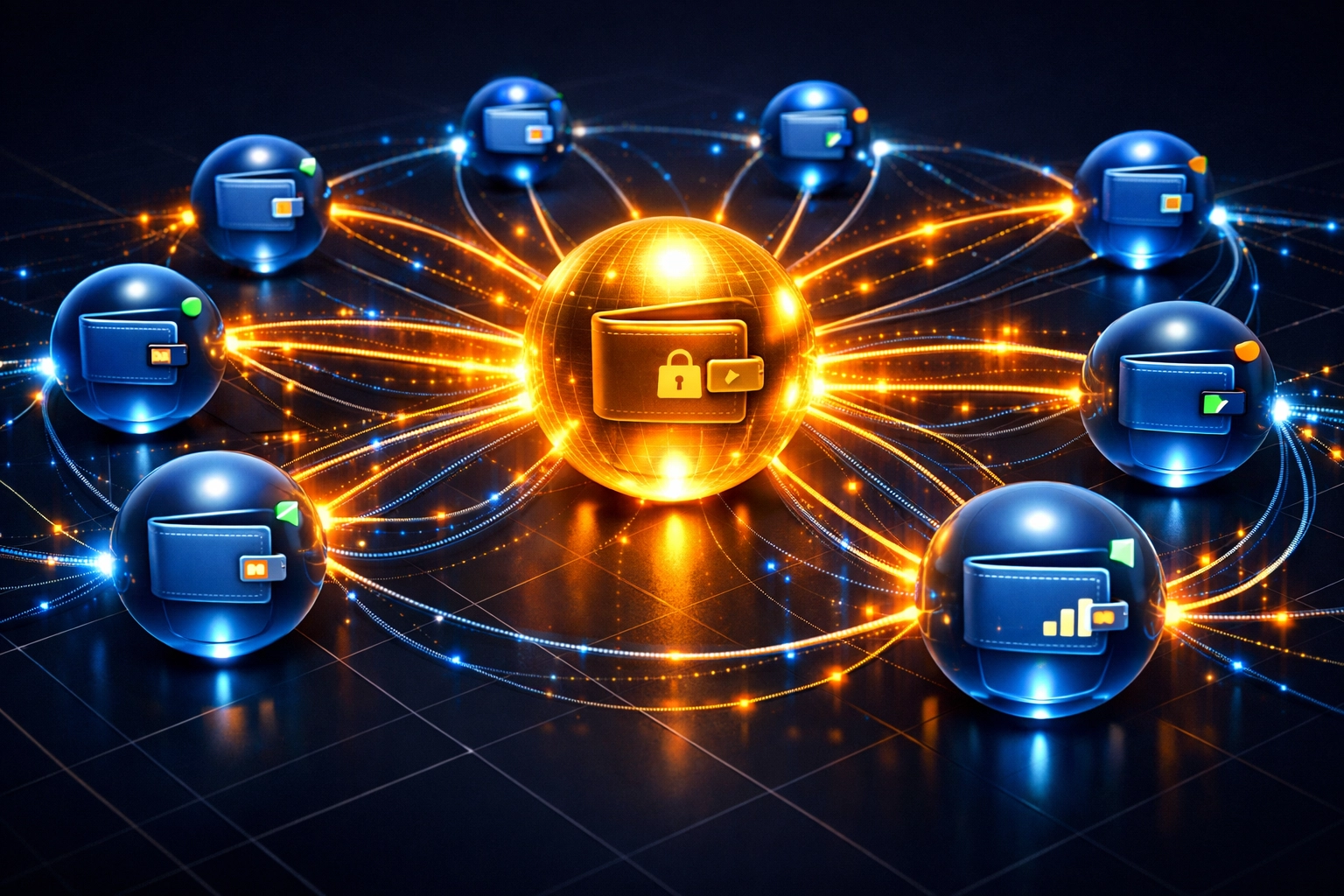 Master wallet network connected to multiple sub-wallets for enterprise crypto payments