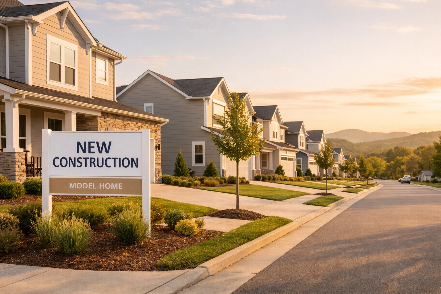 New construction homes in Catawba County neighborhood with modern designs