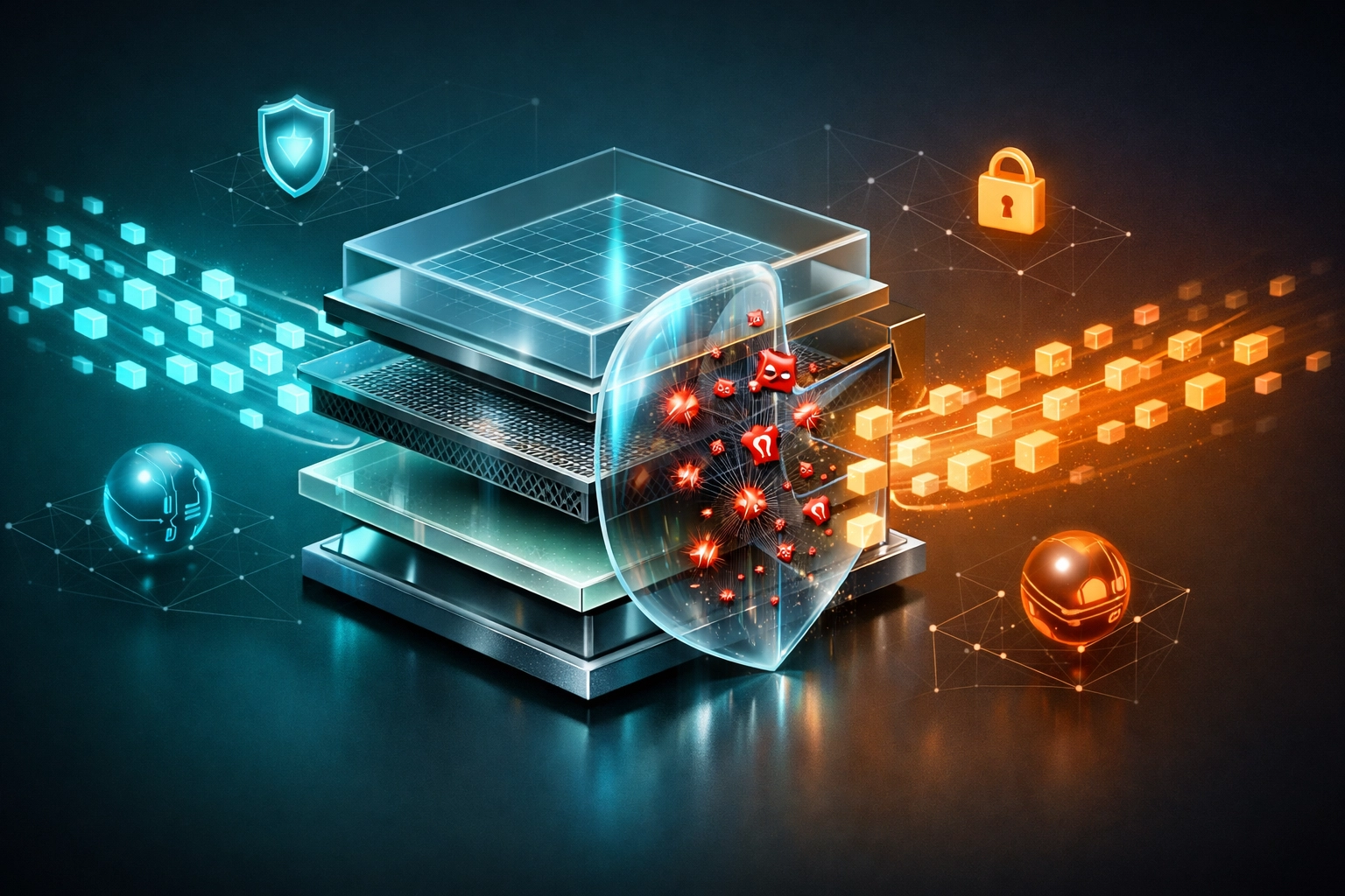 Web application firewall blocking malicious requests and SQL injection attacks on WordPress