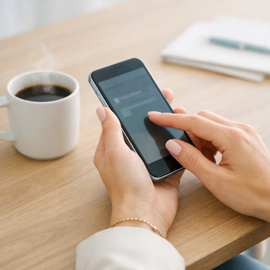 Applying for an online payday loan without a credit check on a mobile phone.