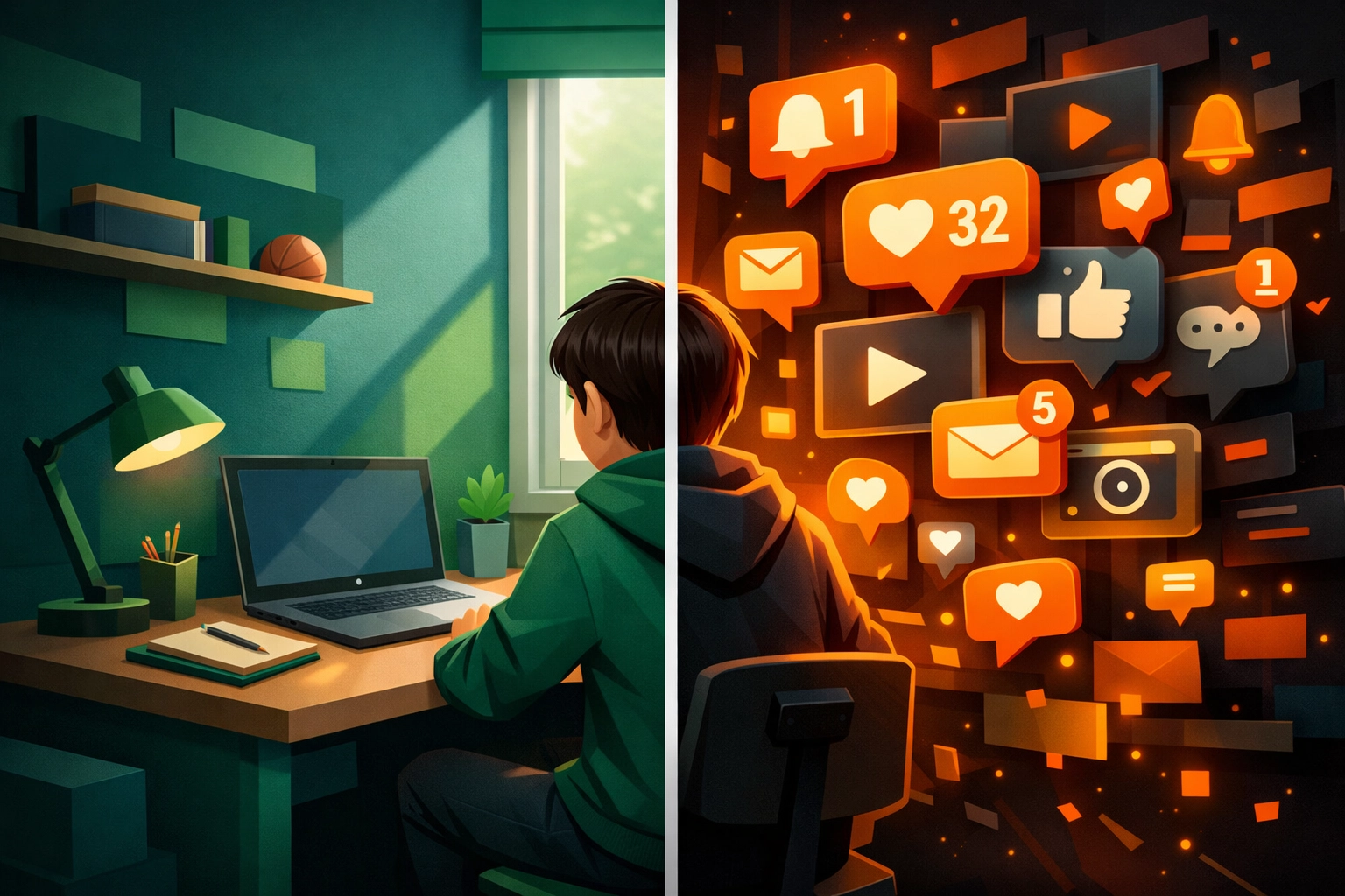 Teen navigating digital world and technology with biblical wisdom and discernment