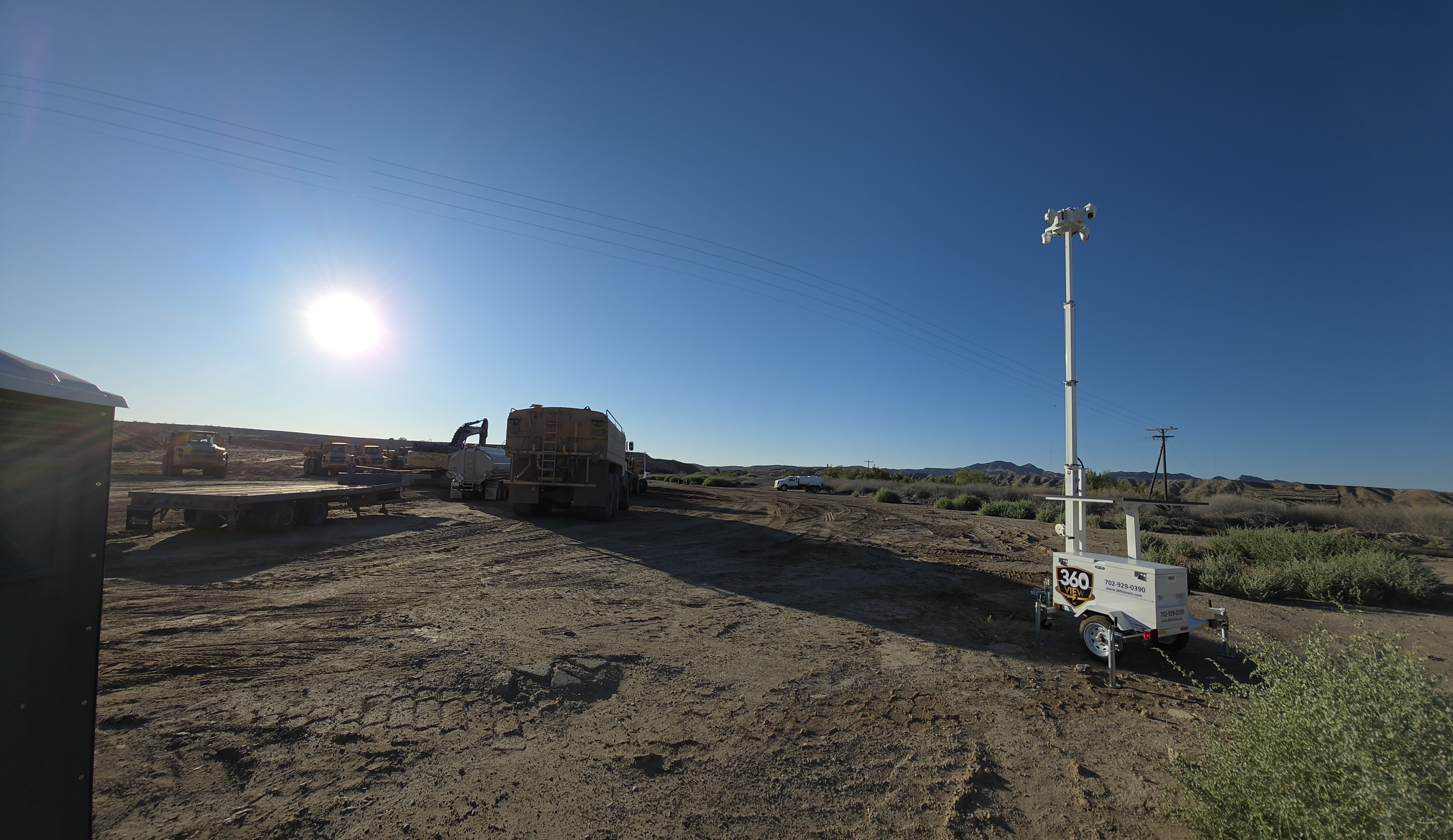 360 View LLC Standard mobile surveillance trailer at construction site