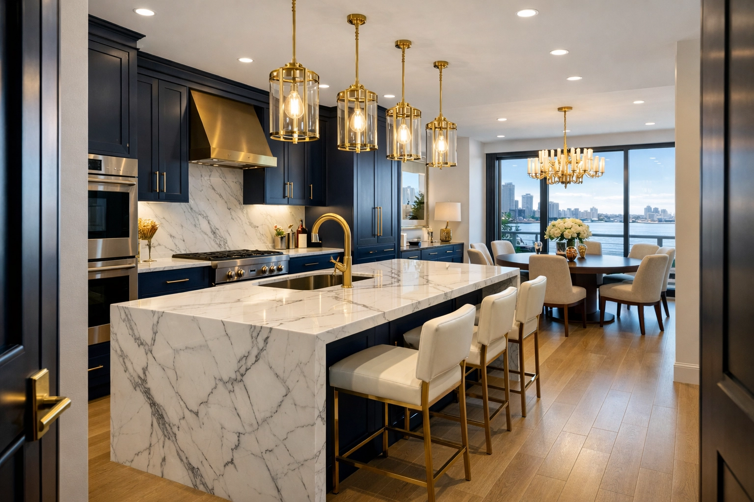 Spotless modern kitchen in a Boston Seaport condo after a professional ninja-level deep cleaning service.