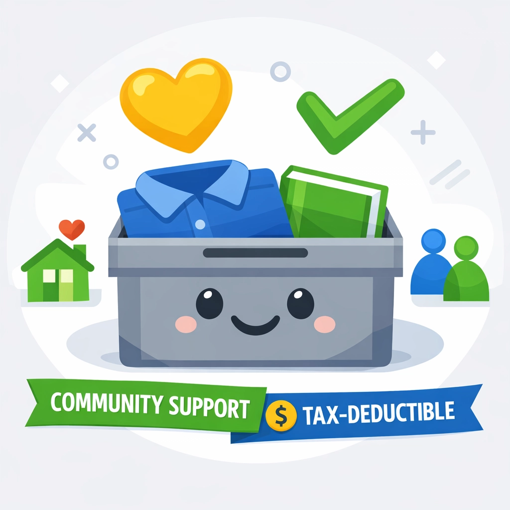 Illustration of a donation box for charitable contributions to help maximize your 2026 tax refund.