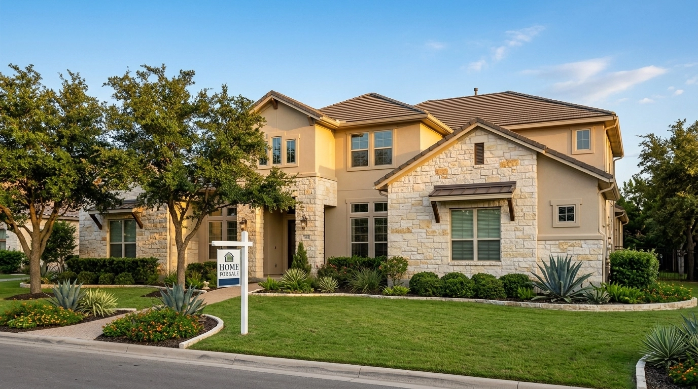 Professional San Antonio home with for sale sign