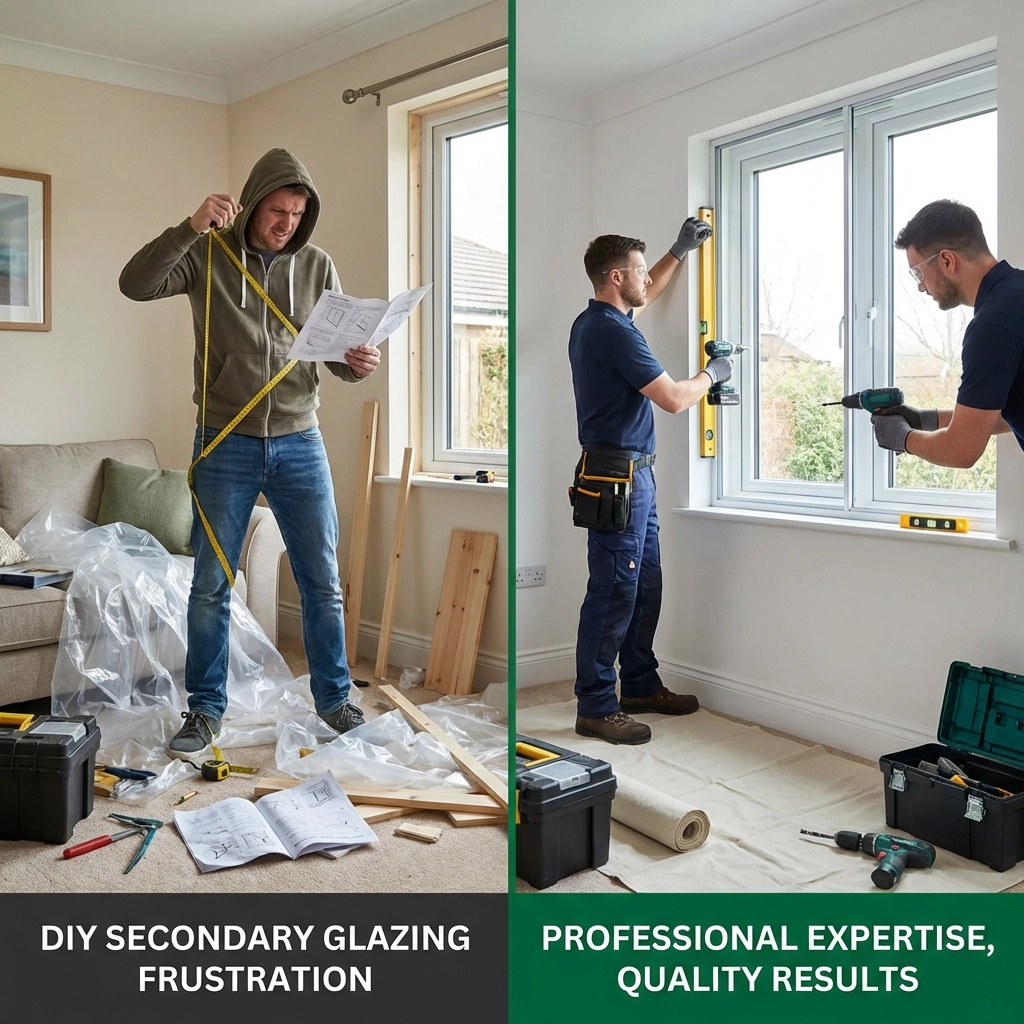 Completed secondary glazing installation