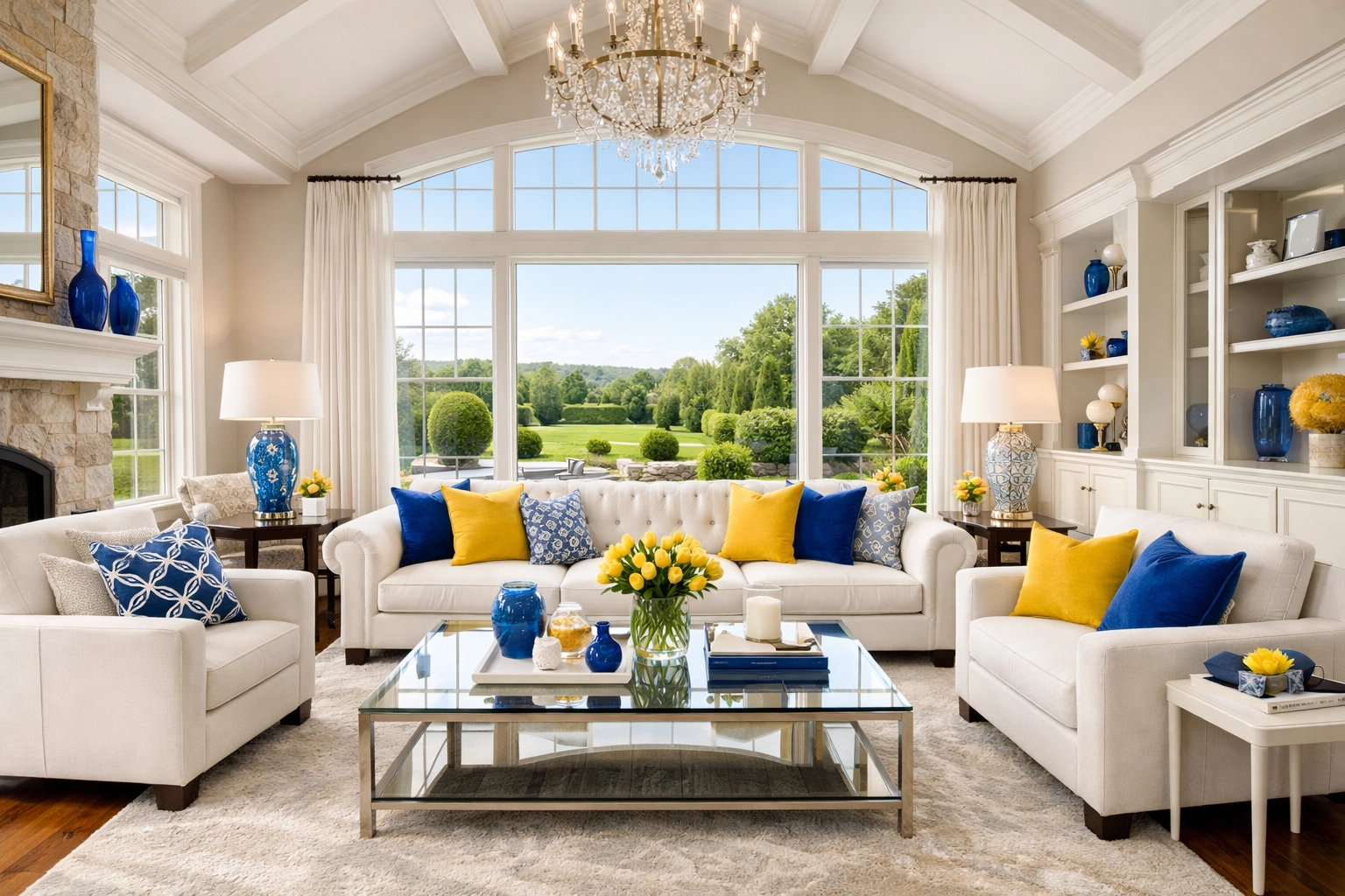 Bright luxury living room in Marlborough after a professional house cleaning and deep cleaning service.