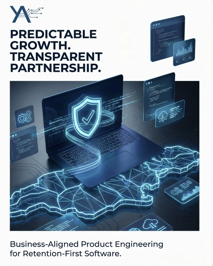 Laptop with growth and analytics icons