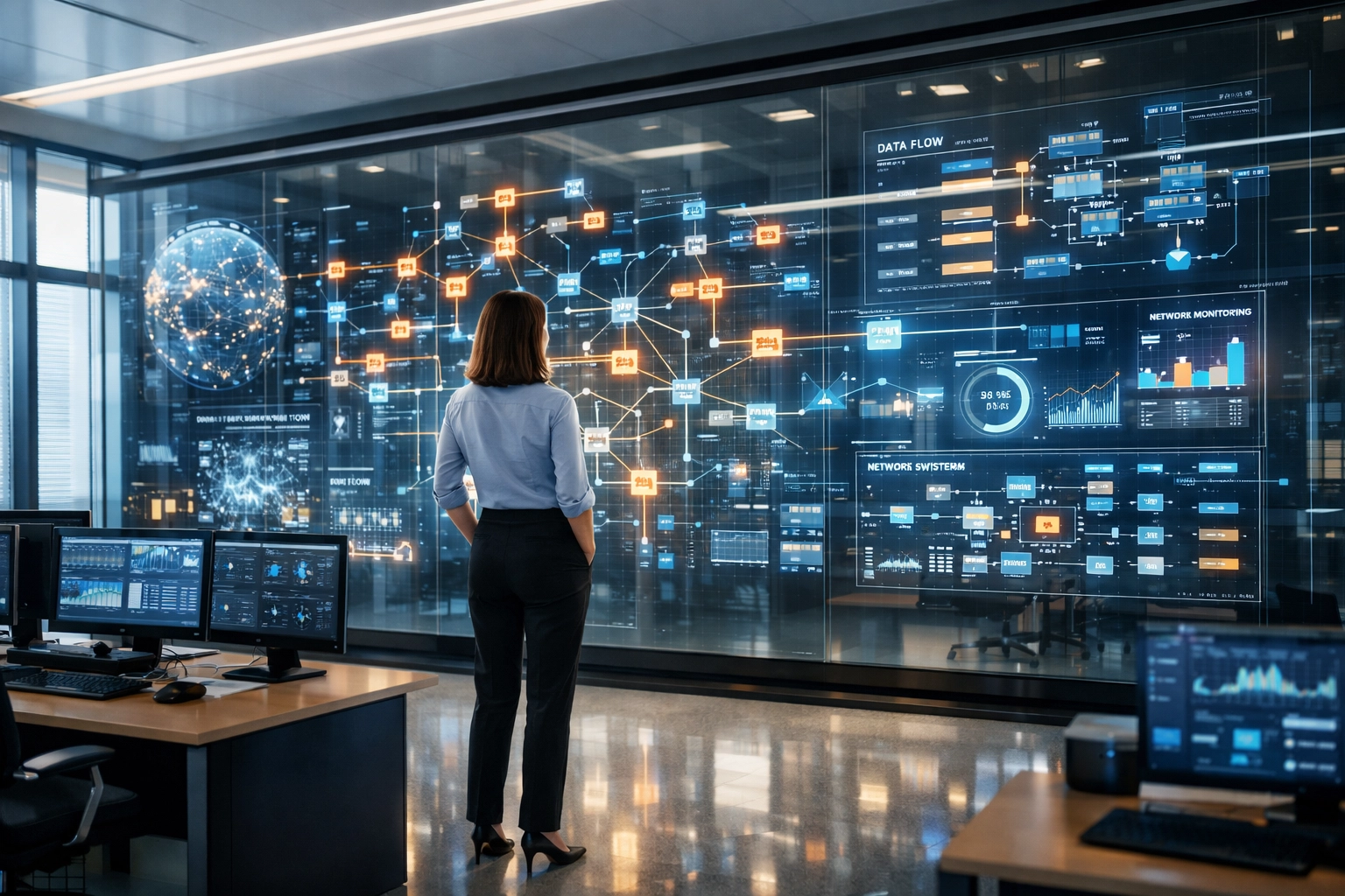 IT professional analyzing integrated ITOM and ITAM data architecture for ServiceNow operational resilience.