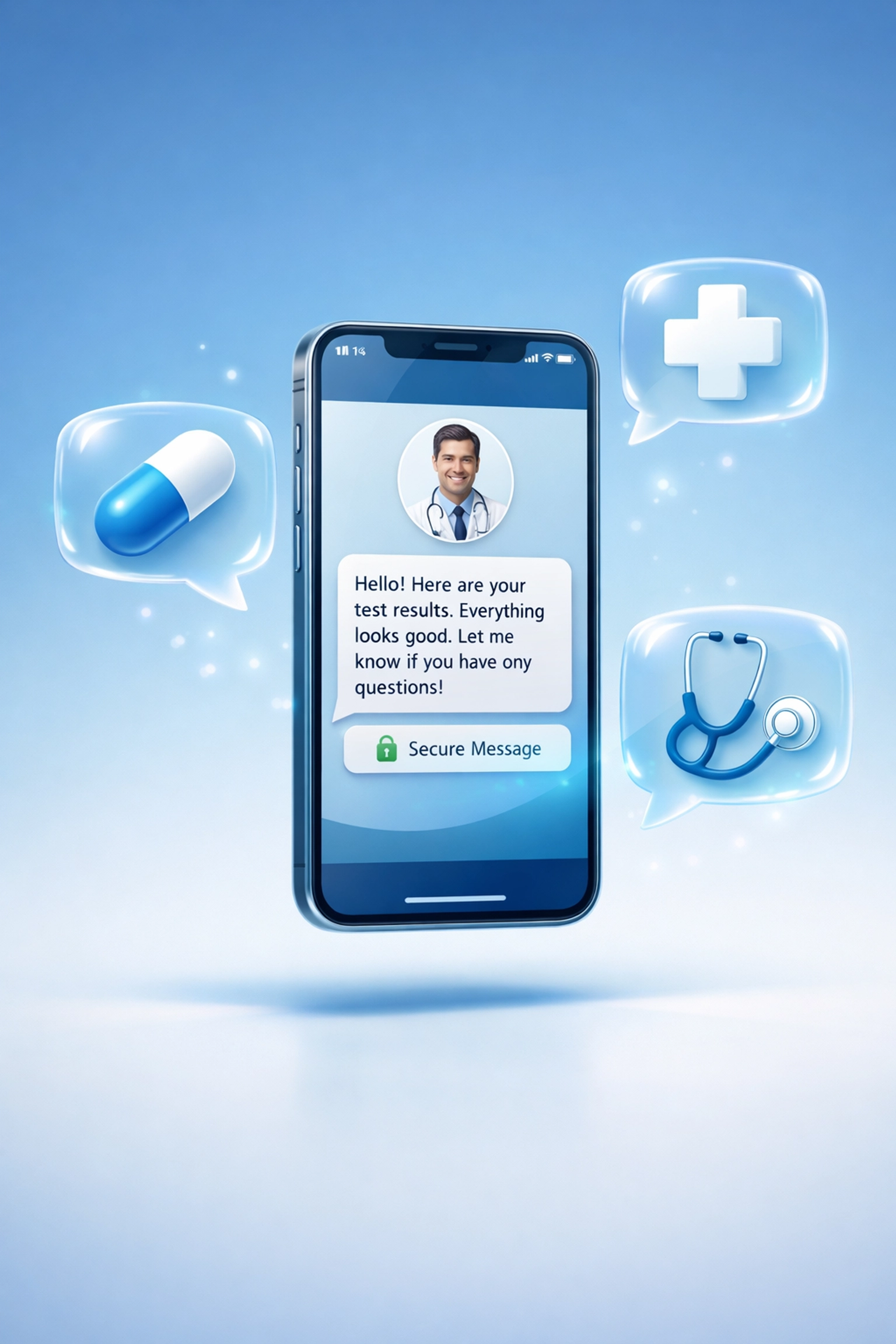Secure medical messaging on a smartphone for 24/7 access to licensed telehealth doctors.
