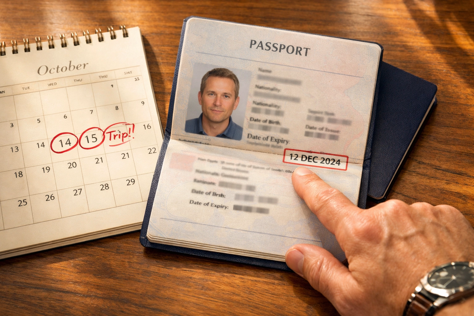 Passport expiration date check for international travel six-month validity rule