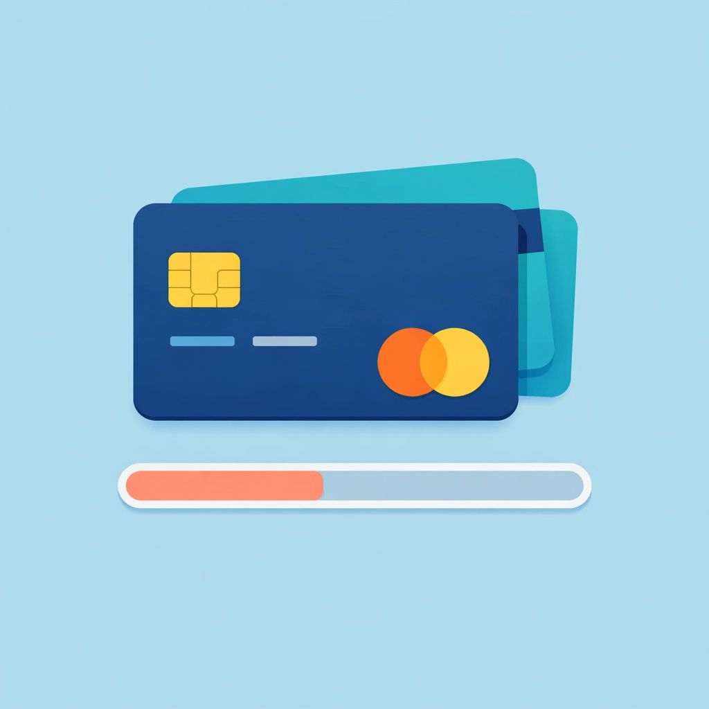 Ilustración de tarjetas de crédito con baja utilización para calificar a una hipoteca.