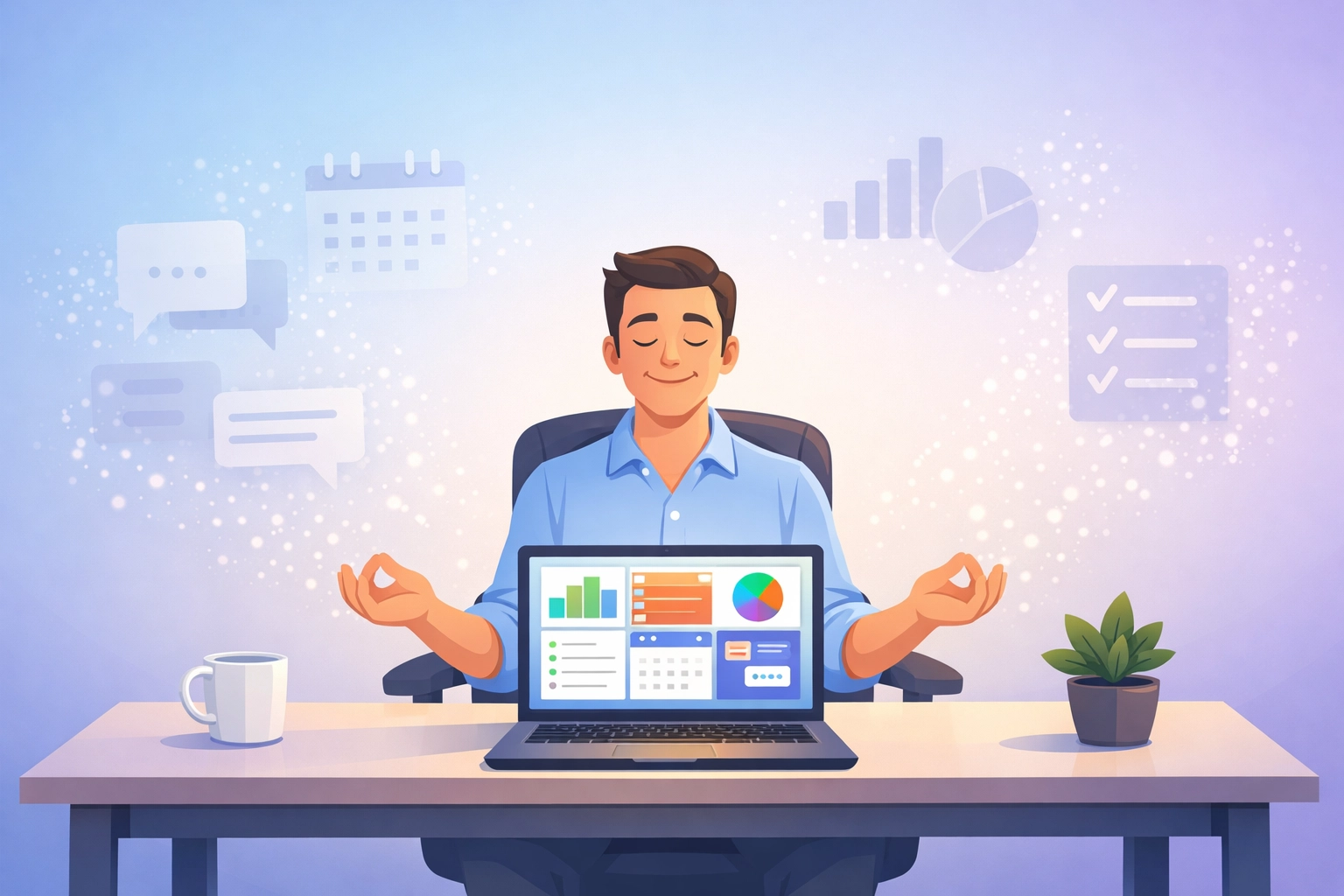 Business owner using unified dashboard to replace multiple scattered business tools