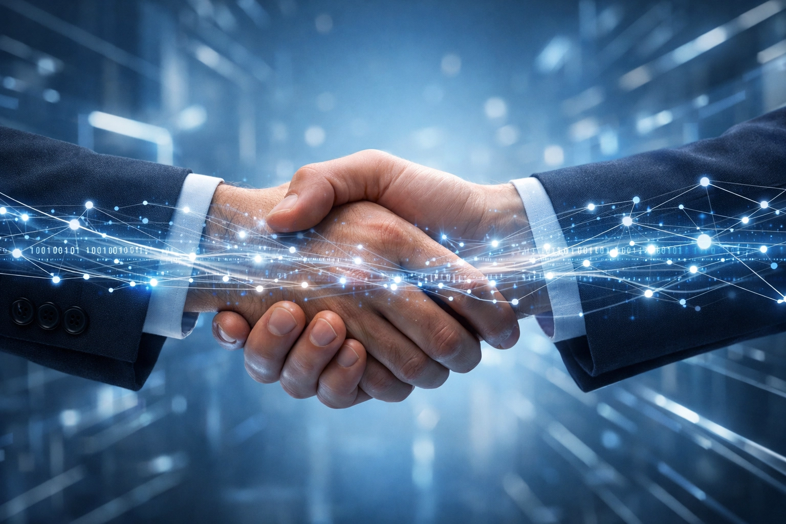 Professional handshake representing managed IT services partnership and service level agreement