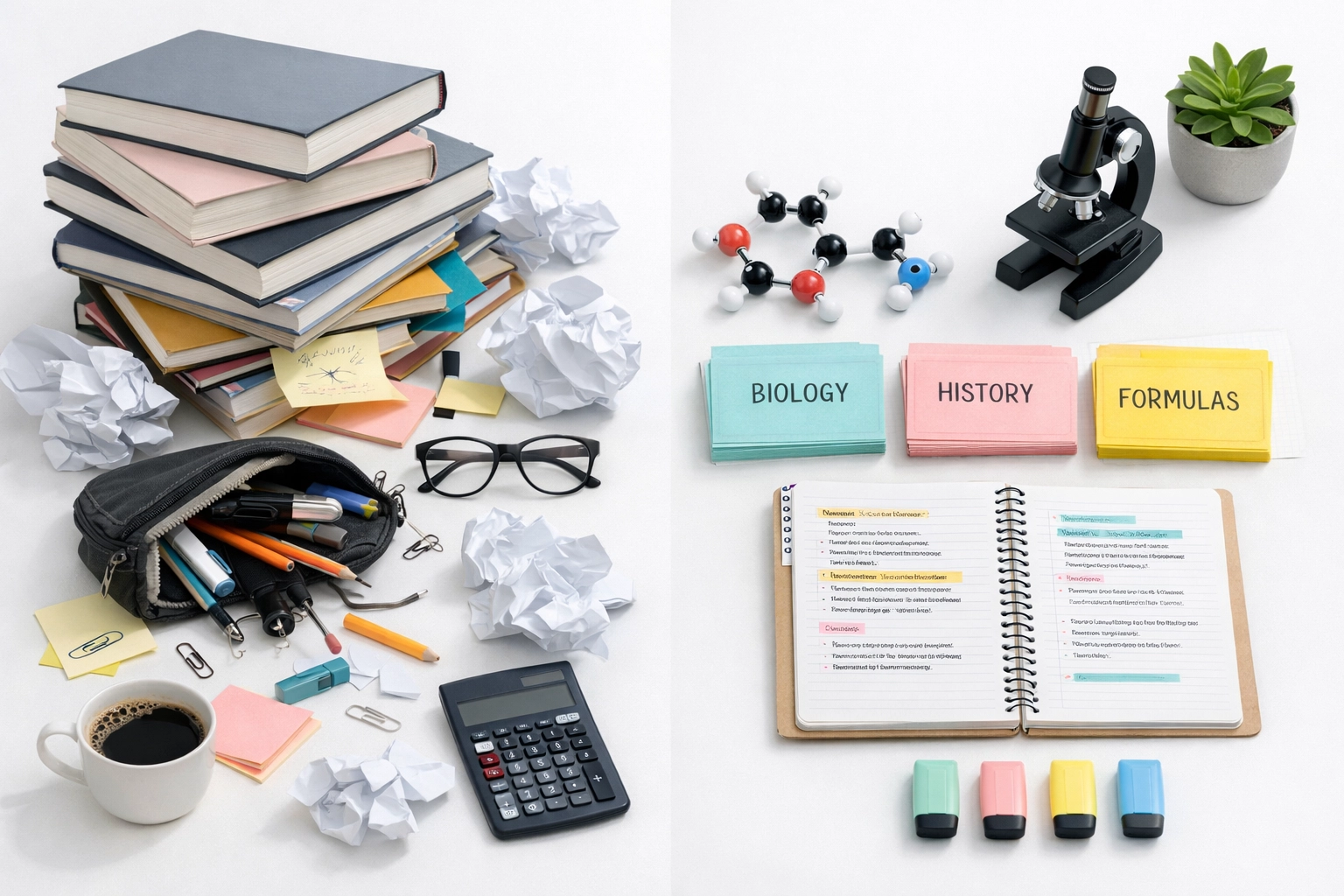 Comparison of chaotic solo cramming versus organised GCSE Science revision with structured study materials