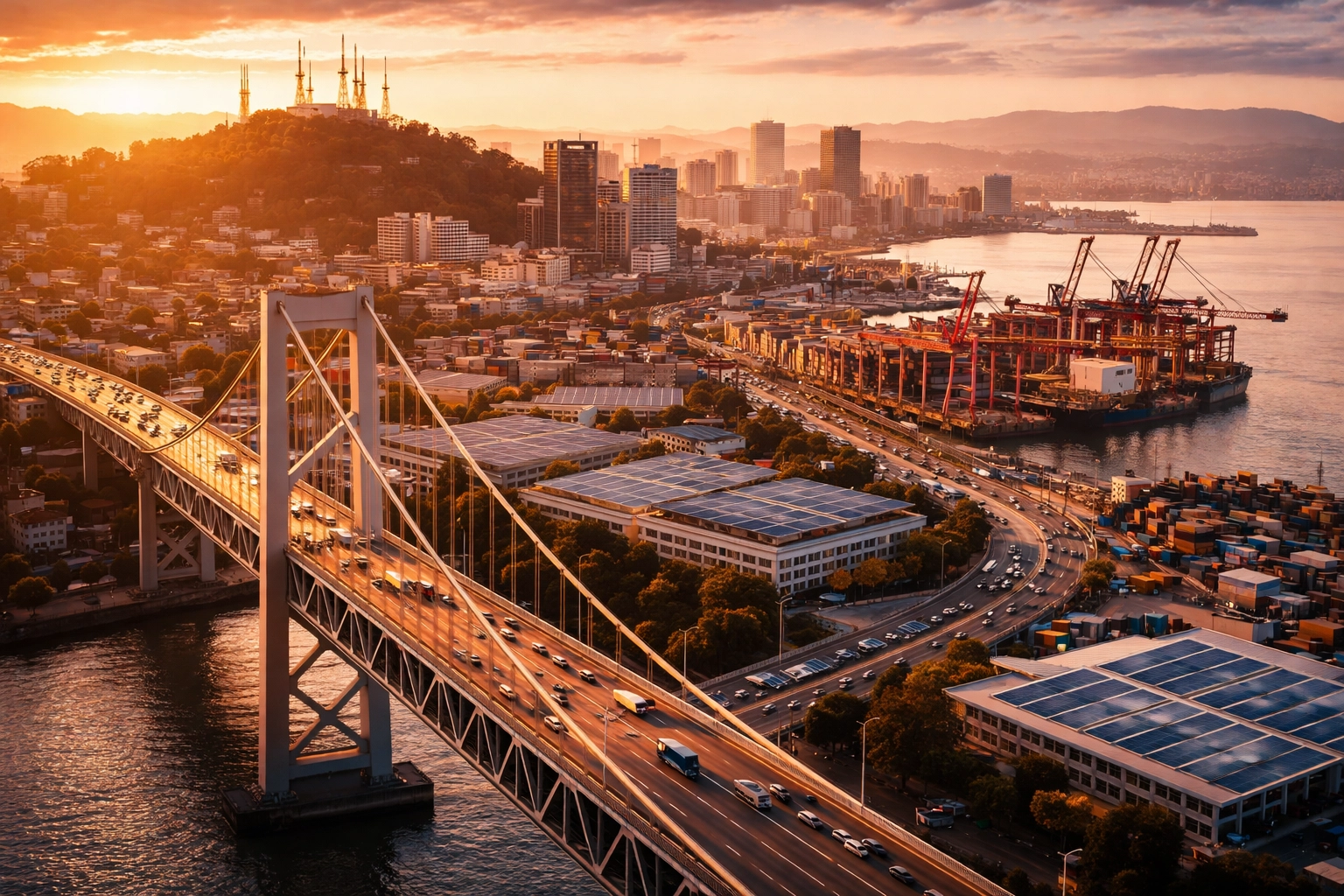 Aerial view of urban infrastructure and real assets showing diversification opportunities in alternative investments for accredited investors.