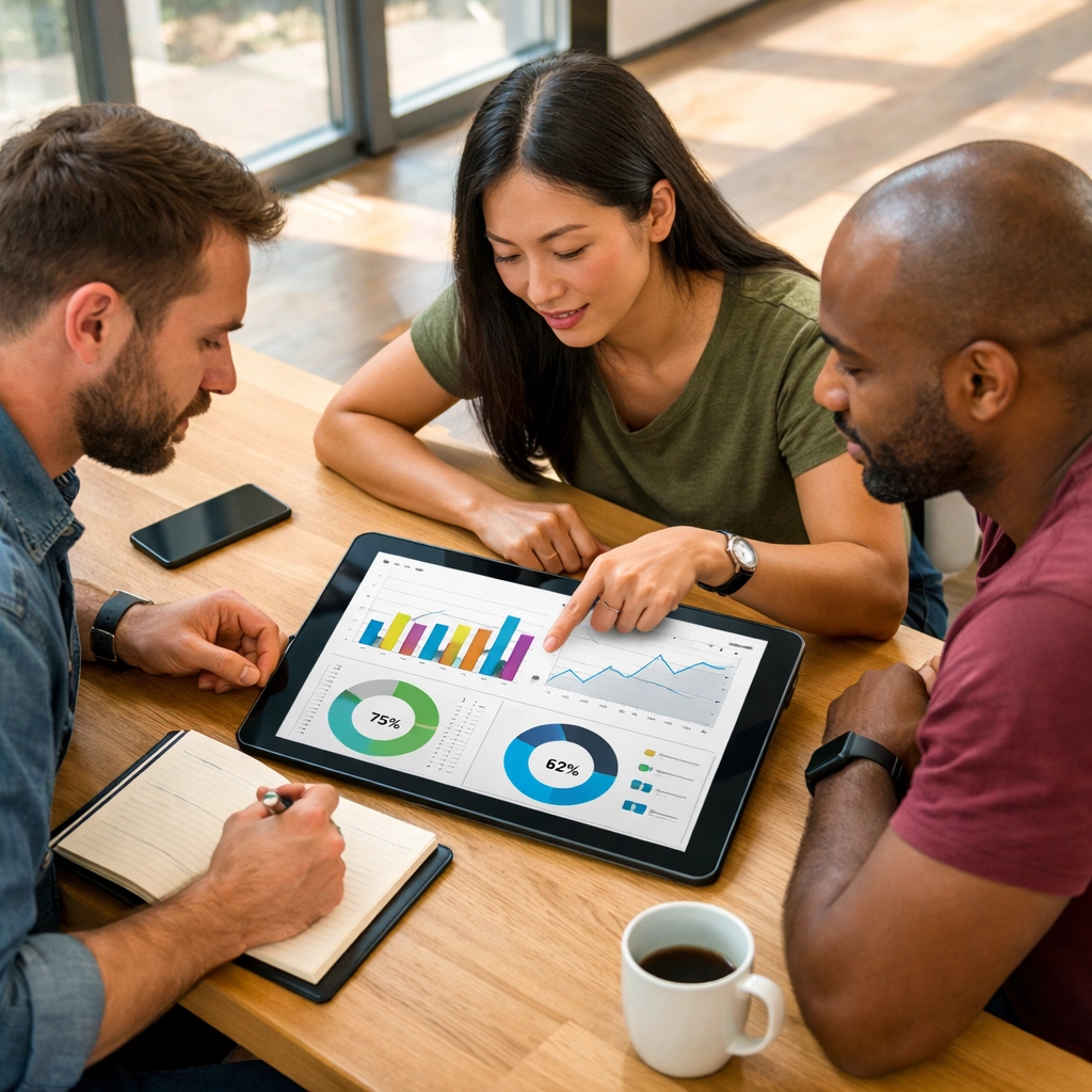 IT professionals collaborate over a unified ServiceNow ITAM dashboard for a single source of truth.