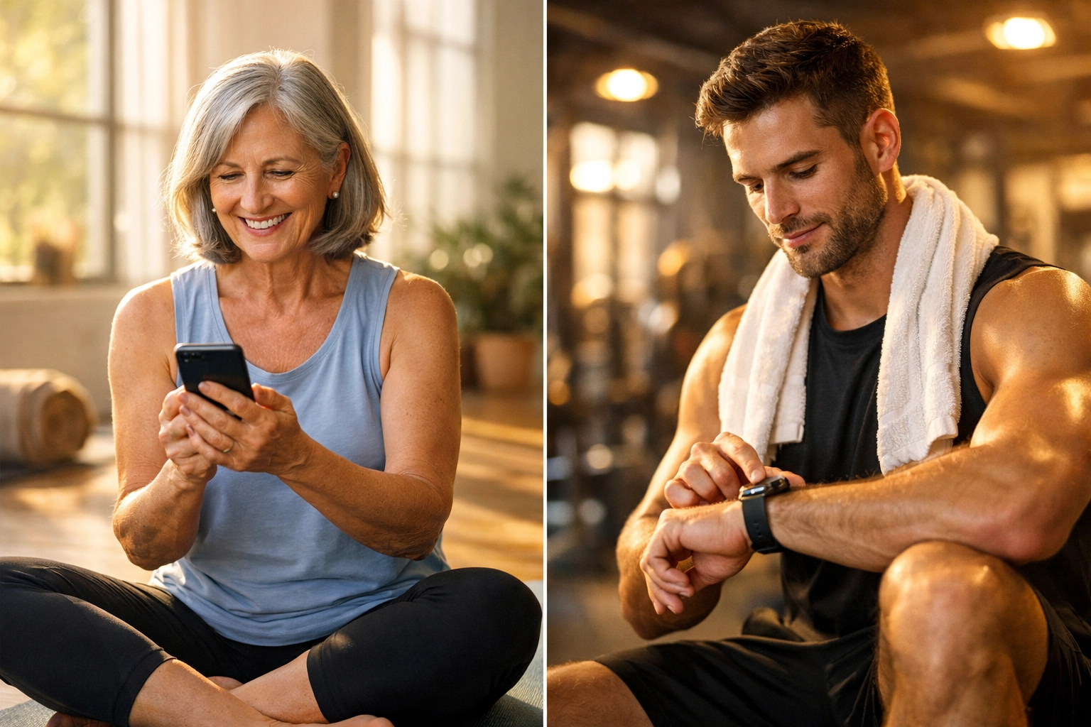 Targeted marketing shown through a woman and man receiving relevant content on their mobile devices.