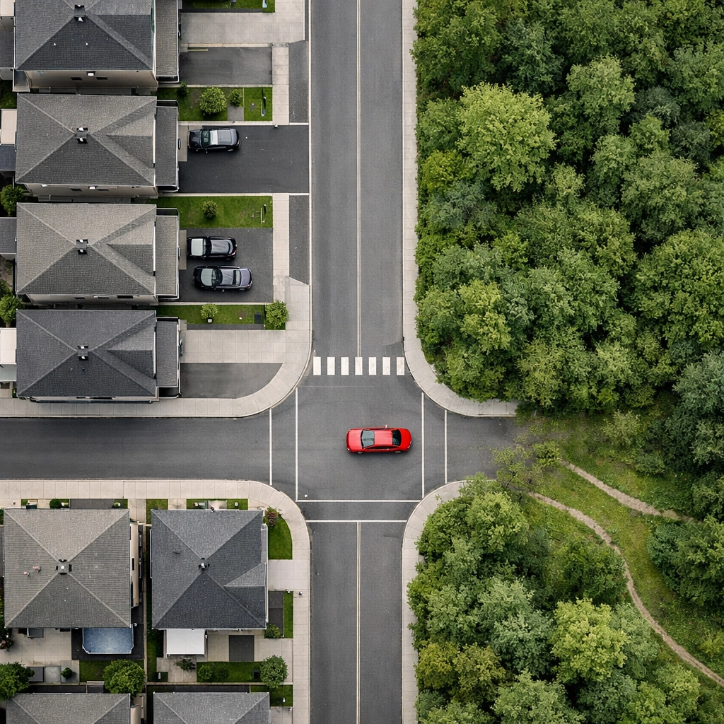 Quartier résidentiel de Québec bordé d'espaces verts et de nature
