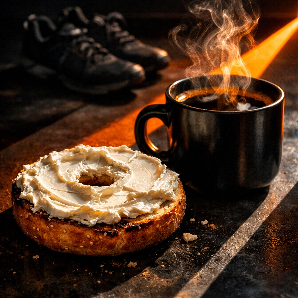 Post-run bagels and coffee at The Bagel Nook Tampa, the home of Miles & Schmears