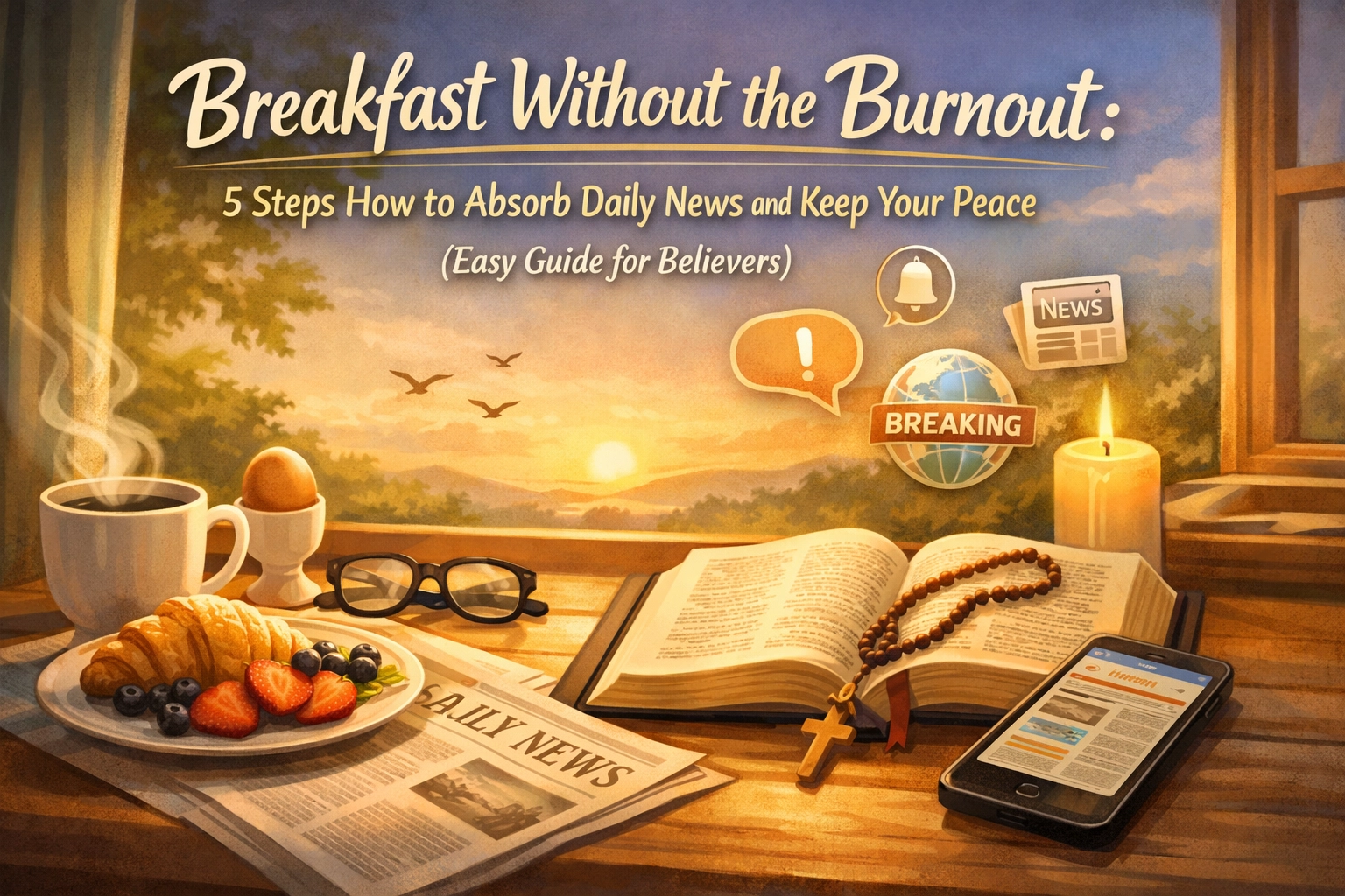 [HERO] Breakfast Without the Burnout: 5 Steps How to Absorb Daily News and Keep Your Peace (Easy Guide for Believers)
