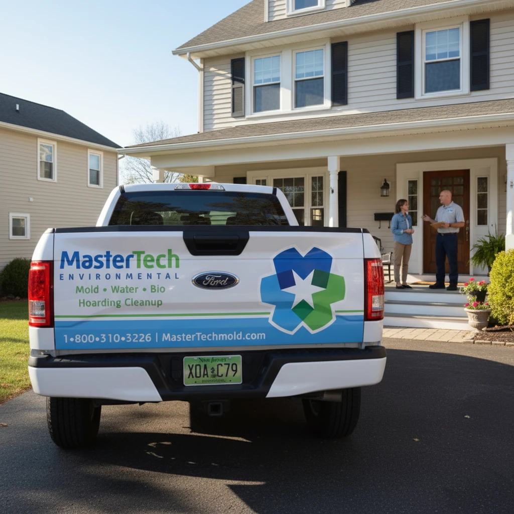 Mastertech Environmental Service Truck at Residential Home
