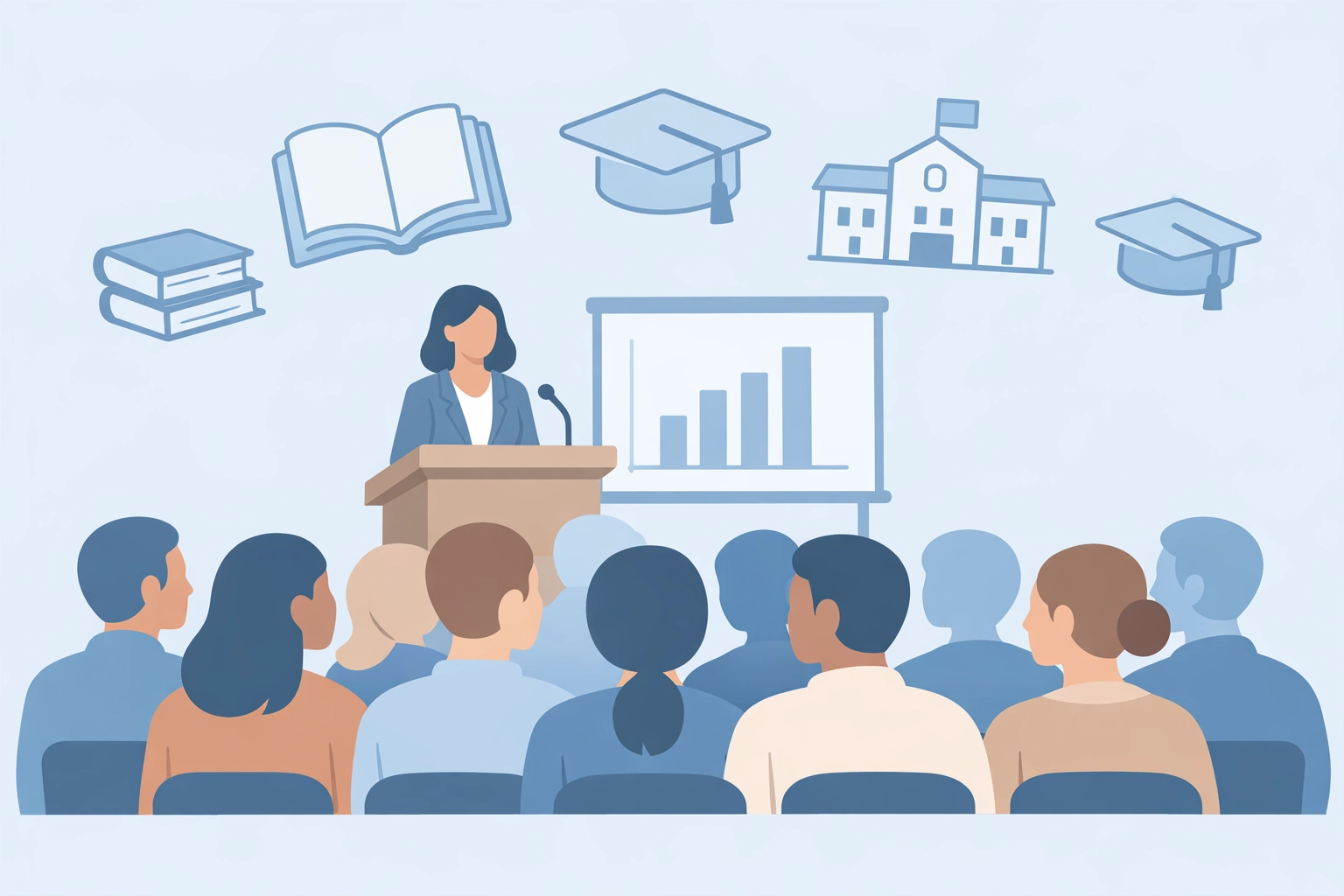 School board meeting with parents representing targeted voter outreach in education races