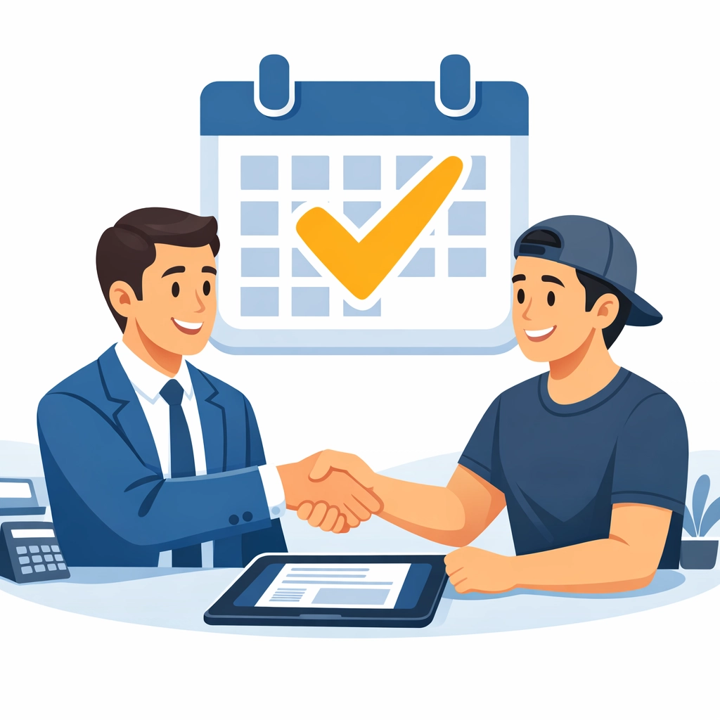 Side hustler meeting a concierge tax pro for professional tax preparation in New Haven.