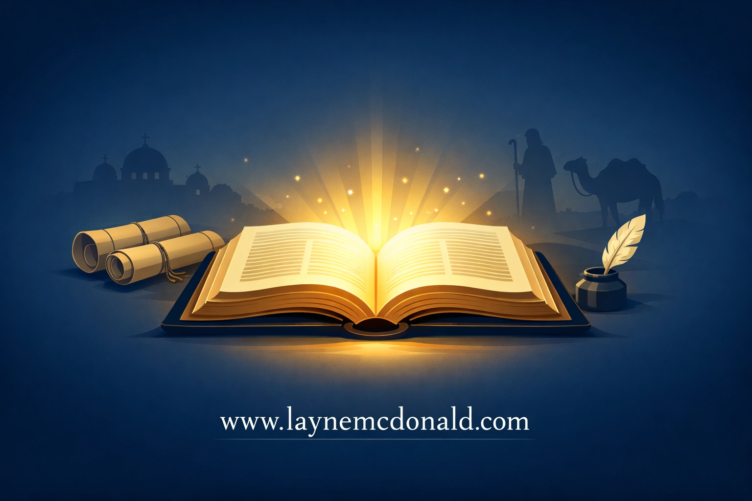 Open Bible with historical scrolls illustrating biblical context for faith-based content creation