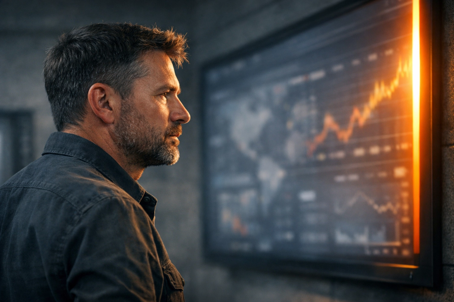 Strategic financial planning session showing a professional analyzing market trends for the Mission Commander broadcast.