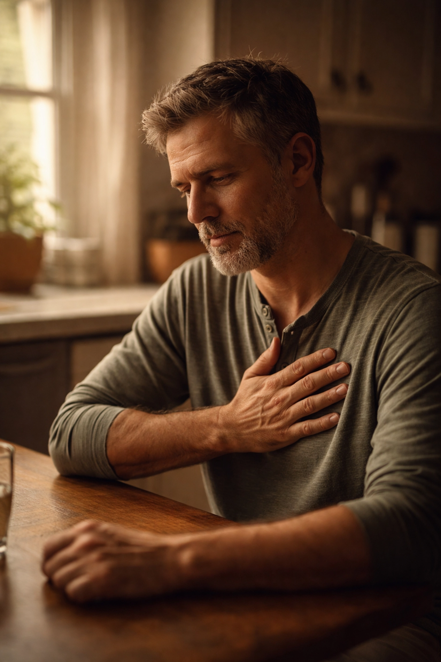 Férfi elgondolkodva a szívegészségéről - az érrendszeri problémák befolyásolják a libidót