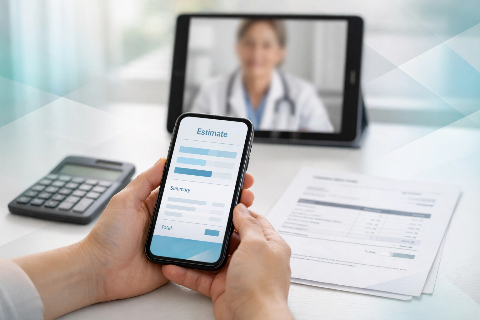 A telehealth session showing transparent pricing estimates required for LegitScript 2026 certification compliance.