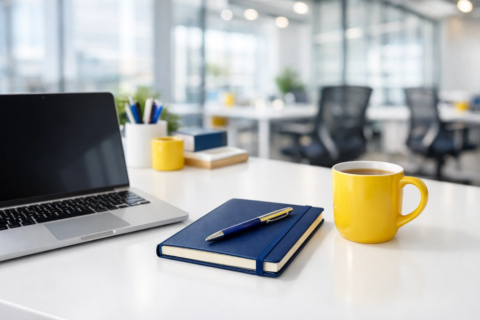 A clean, sanitized workspace in an Acton office, highlighting the benefits of professional desk cleaning.