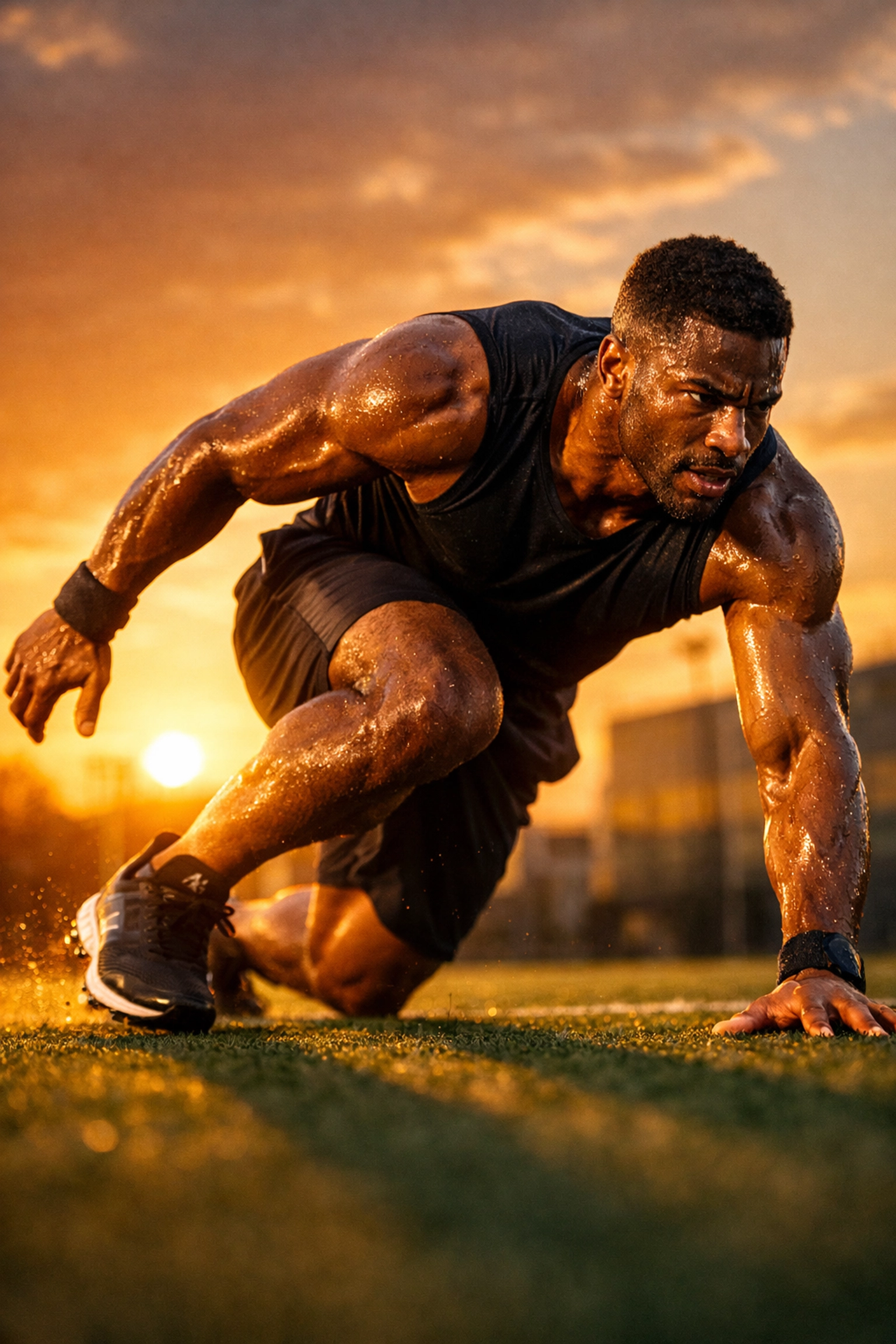 High-performance athlete training on a turf field representing individual NIL value and dedication.