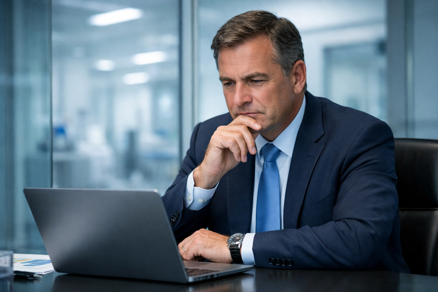 Hospital CFO analyzing the ROI of digital health startup strategies and healthcare AI implementation.