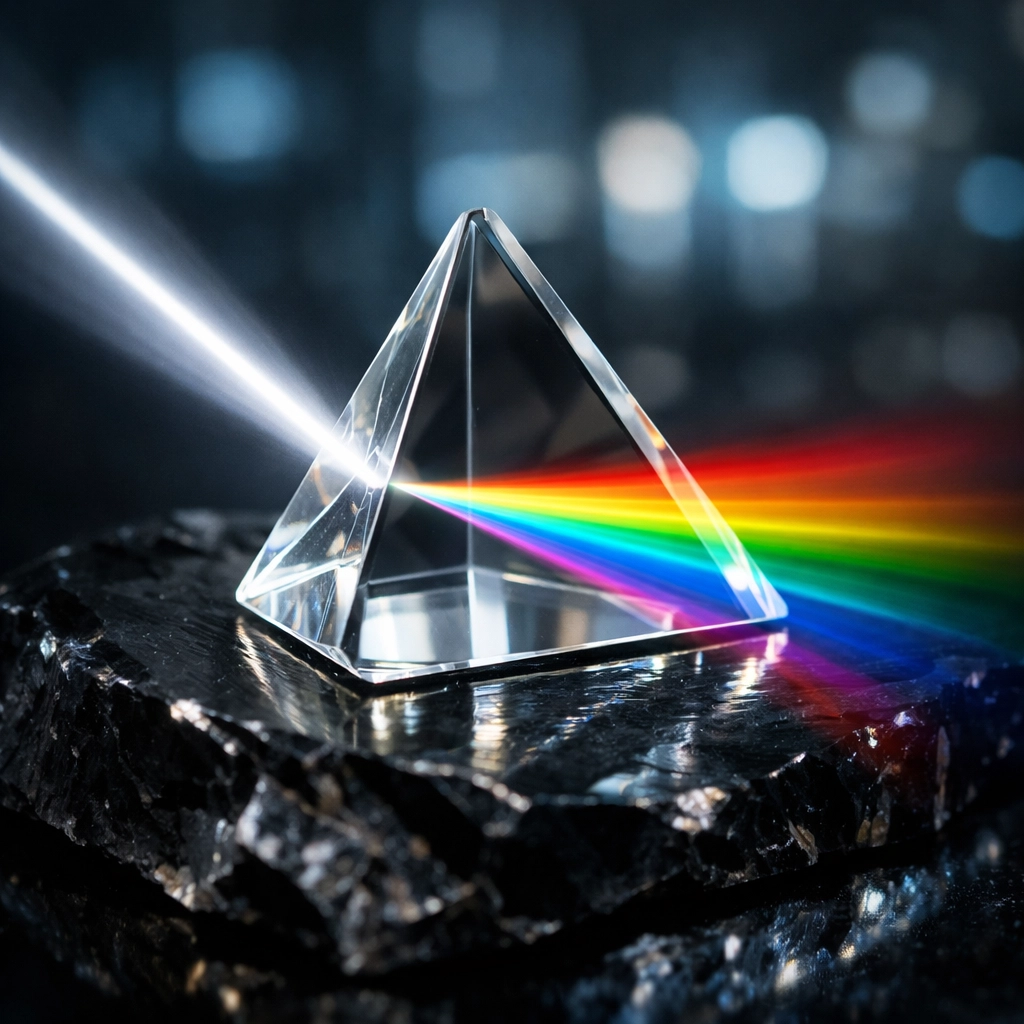 Glass prism splitting light to represent precise filtering and debugging of custom Zoho workflows.