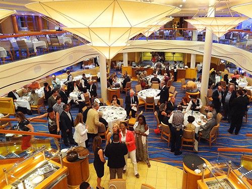 Elegant dining area on a cruise ship
