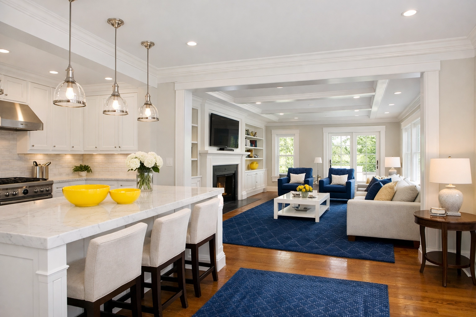 Freshly maintained open-concept residential interior in Westford ready for a recurring house cleaning service.