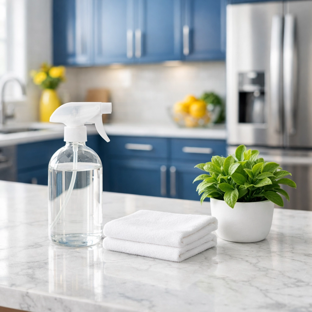 Sparkling clean kitchen showcasing eco-friendly house cleaning in Leominster MA with non-toxic supplies.