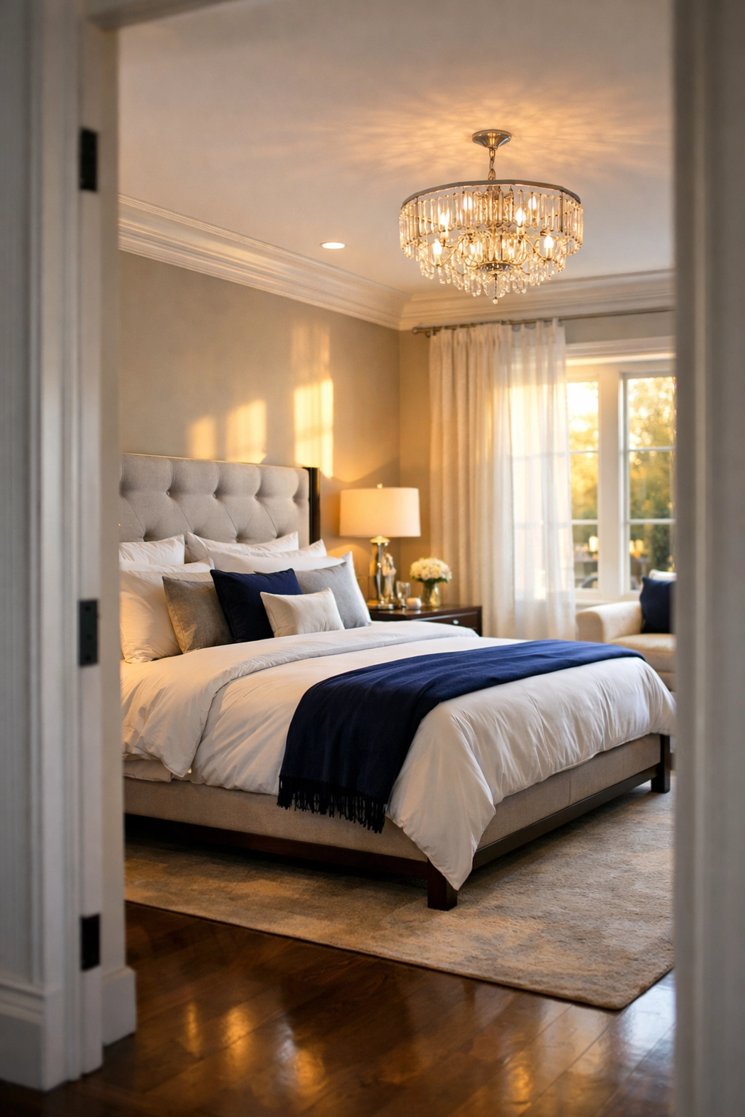 A pristine master bedroom sanctuary cleaned to the highest standards by professional cleaners in Wayland MA.